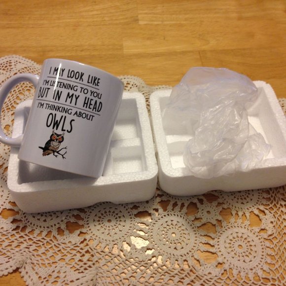 Humorous coffee cup, thinking of Owls - Picture 2 of 6